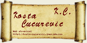 Kosta Cucurević vizit kartica